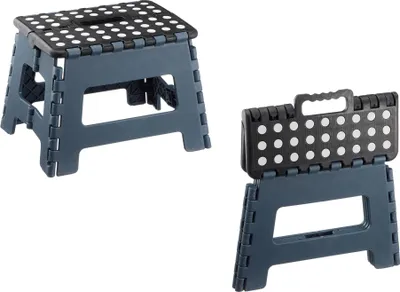 Produktbild von Faltbarer Klapphocker 32x25x22cm (grau/schwarz)