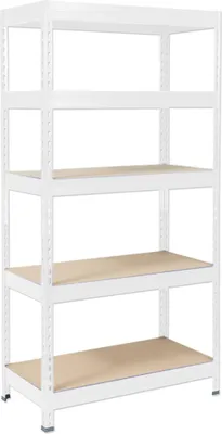 Obrázek produktu pro Regál pro vysoké zatížení Push-in Regál Grizzly Giant Selection bílý Výška: 180 cm Šířka: 90 cm Hloubka: 45 cm