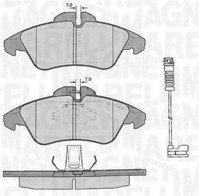 Produktbild von MAGNETI MARELLI Bremsbeläge Satz Vorne Bremsklötze passend für MERCEDES-BENZ SPRINTER 3-t Kasten (903) 363916060321