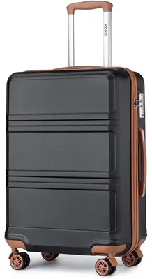 Productafbeelding van Koffer, trolley, reiskoffer, maat M (55 cm), zwart/bruin