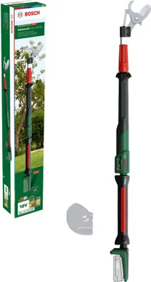 A Bosch pole pruner and its packaging are displayed against a white background.