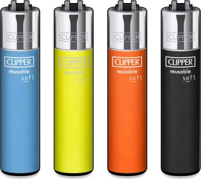 Produktbild von Clipper Soft-Touch Reibradfeuerzeug, 4 Stück