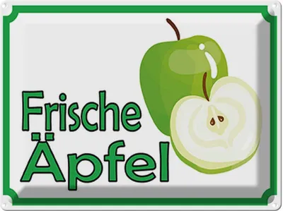 Produktbild von vianmo Blechschild 30x40 cm frische Äpfel Verkauf Hofladen Marktstand Laden Obst Gemüse