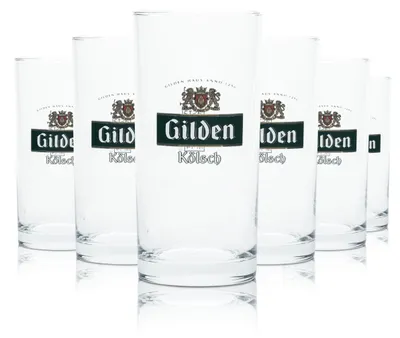 Produktbild von 12x Gilden Kölsch Bier Glas 0,1l Stange Becher Gläser Kneipe Karneval Brauerei