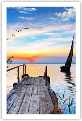 Produktbild von Poster - Poster ohne Rahmen - Brücke See - 61x91,5 cm - Wand Bild - Wanddeko - Wandbilder - Kunstposter - Wandposter - Bilder - Kunstdruck - Wanddekoration - Wandbild - P2XPA61x91-4115