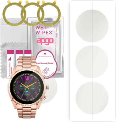 Produktbild von apgo 3 Stück Schutzfolie, Matt, kompatibel mit Michael Kors MKT5133V  Smartwatch, Hydrogel Displayschutzfolie mit Positionierhilfe, Displayfolie, robust und kratzfest