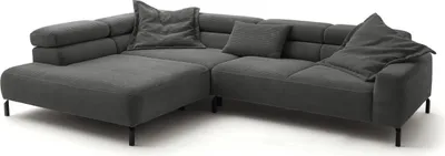 Produktbild von KAWOLA Sofa DELIA Ecksofa Cord grau Recamiere links
