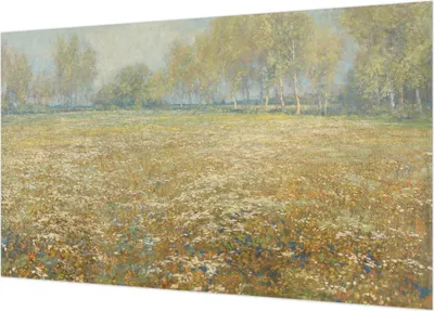 Produktbild von Selbstklebende Fototapete - Wandbilder für Wohnzimmer - 416x254 - Dekorative Wandfolie - Modernes Design für Wanddekoration - Tapeten für Innenräume - Blühendes Feld