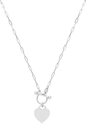 Produktbild von Edle 925 Sterling Silber Herz Paperclip Damen - Halskette - 43cm, 5 Gramm; TRS36473