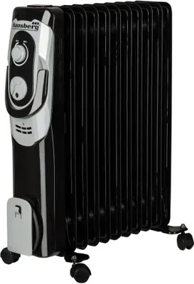 Obrázek produktu pro Hausberg HB-8920NG Elektrický ohřívač, 2500 W, 11 topných těles, 3 stupně výkonu, nastavitelný termostat, černý