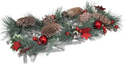 Produktbild von Tafelaufsatz 4 windlichter 39x14cm rot - Feeric Lights & Christmas