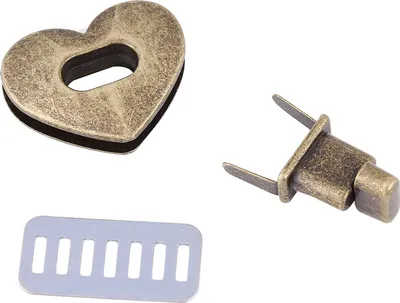 Produktbild von zestaw 5 metalowych zapięć w kształcie serca, twist lock, mały twist lock, akcesoria do torebek i bagażu (brąz)