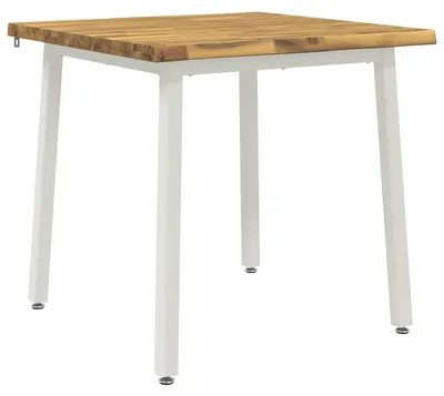 Immagine prodotto di 70 x 70 x 75 cm. Tavolino in legno massello di acacia, bianco, forma quadrata