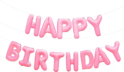 Produktbild von Oblique Unique Happy Birthday Folienballon Girlande in Rosa Kinder Geburtstag Mädchen Party Deko