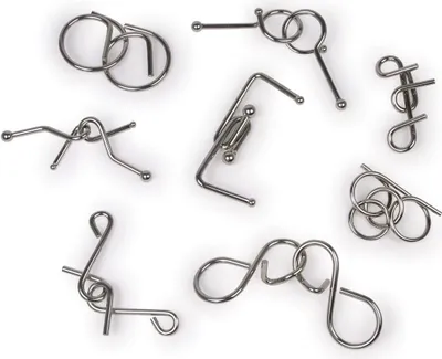Produktbild von 8 stück Geschicklichkeitsspiele Massiv, 8 er Set Metallpuzzle Puzzle IQ