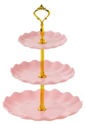 Obrázek produktu pro Třípatrový stojan na cupcakes, opakovaně použitelný stojan na dezerty vhodný pro svatby a narozeniny
