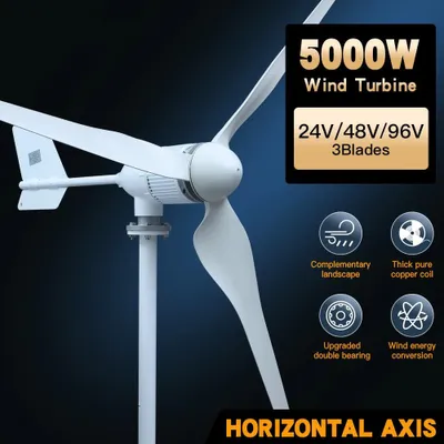 Zdjęcie produktu dla Turbina wiatrowa - Generator wiatrowy - Energia odnawialna - Generator elektryczny - Moc: 5000W
