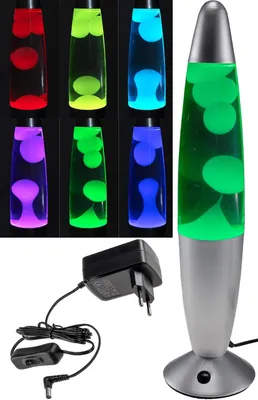 Obrázok produktu pre ChiliTec Lávová lampa 34 cm 230 V 1,5 m kábel s vypínačom CTL-FUNKY-Si LED dekoratívne svietidlo RGB svetlo strieborné