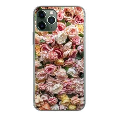 Produktbild von MuchoWow® Handyhülle Schutzhülle Hülle für iPhone 11 Pro Rosen - Farben - Wand Silikon Softcase Handy Hülle - Handy