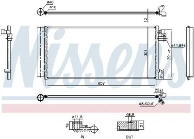 Immagine prodotto di NISSENS 941242 Condensatore climatizzatore per BMW 3 Berlina (G20) + essiccatore