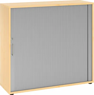 Immagine prodotto di HAMMERBACHER 1733S Rollladenschrank silber/ahorn 2 Fachböden