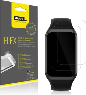 Produktbild von 2x Schutzfolie für Oppo Band 2 Folie, 100% Displayabdeckung, dipos Flex