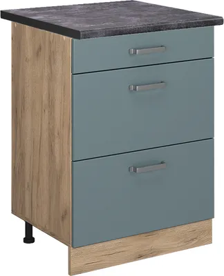Immagine prodotto di Mobiletto base per cucina Vicco R-Line Grigio-blu 60 cm con cassetti, PL Antracite, Model 46416