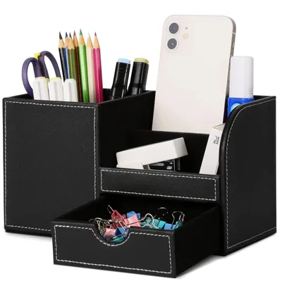 Image de Omgoods - Porte-stylos en bois multifonctionnel pour bureau