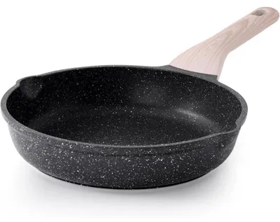 Productafbeelding van Koekenpan 24 cm, geschikt voor inductie, met antiaanbaklaag van graniet, PFOA-vrij, geschikt voor alle soorten fornuizen