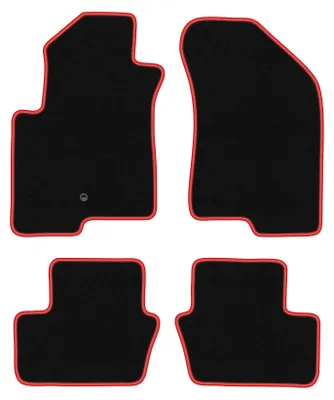 Image de Tapis de sol en moquette noir/rouge pour Jeep Compass MK49 2007-2017 4 pièces
