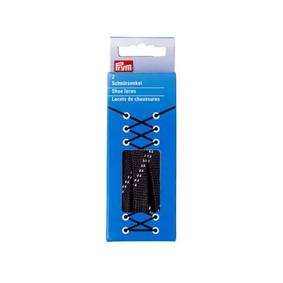 Obrázok produktu pre Ploché šnúrky vodoodpudivé, 10 mm, 100 cm, čierne/biele