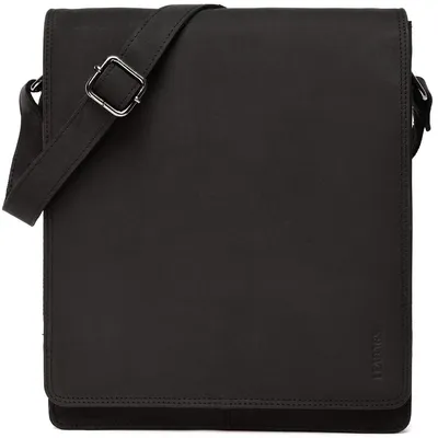 Obrázek produktu pro Kožená taška přes rameno - Taška na notebook do 13 palců - Kurýrská taška - Hnědá - 26 x 8 x 31 cm