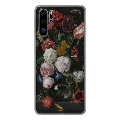 Produktbild von MuchoWow® Handyhülle Schutzhülle Hülle für Huawei P30 Pro Stilleben mit Blumen in einer Glasvase - Gemälde von Jan Davidsz. de Heem Silikon Softcase Handy Hülle - Schutzdeckel