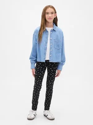 Produktbild von GAP Kinder Leggings M aus Baumwolljersey mit floralem Allover-Muster und elastischem Bund
