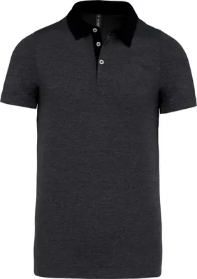 Produktbild von Kariban Herren Polo-Shirt Polohemd Poloshirt Polo Arbeit Shirt, Größe:2XL, Farbe:Dark Grey Heather/Black