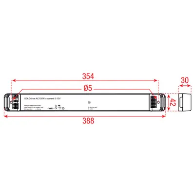 Produktbild von EldoLED LINEARdrive AC 100 W Constant Voltage C-Spannung DALI / DMX / RDM, LedSync, 0-10 V