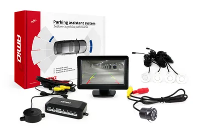 Obrázok produktu pre AMiO Parkovací asistent TFT01 4,3" s kamerou HD-307-IR 4-senzorové biele