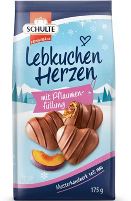 Produktbild von Schulte Lebkuchen Herzen Pflaume 175g