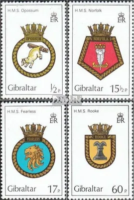 Produktbild von Briefmarken Gibraltar 1982 Mi 447-450 (kompl.Ausg.) postfrisch Schiffswappen