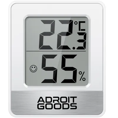 Obrázok produktu pre AdroitGoods - Digitálny vlhkomer Vnútorný teplomer - Biely - Merač teploty a vlhkosti