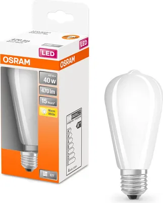 Produktbild von Osram LED Filament Leuchtmittel ST64 Edison 4W = 40W E27 matt 470lm FS warmweiß 2700K