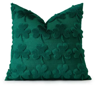 Imagen del producto de Funda de cojín decorativa, de felpa suave, color verde, 40x40 cm, 1 unidad, Imagen generada por IA