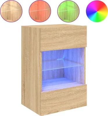 Obrázek produktu pro vidaXL Nástěnná TV skříňka s LED osvětlením dub Sonoma 40x30x60,5 cm