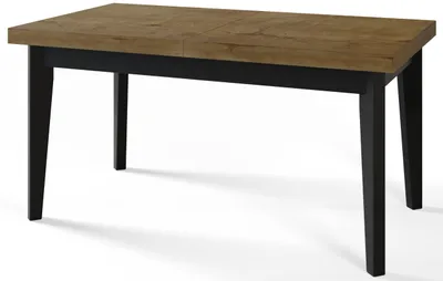 Produktbild von Alpi Moebel, Rechteckiger Esstisch Skandi, Wohnzimmertisch Ausziehbar 160-210x90x78 cm, Lefkas mit Holzbeinen in Schwarz