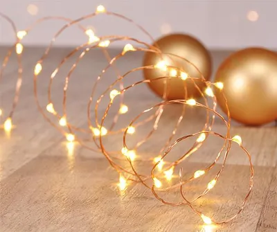 Zdjęcie produktu dla Lampki choinkowe LED z drutu miedzianego40 diod LED, do użytku wewnątrz pomieszczeń