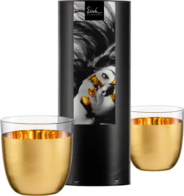 Produktbild von Eisch Vorteilset 2 Stück 2 Becher 104/15 full-gold in Geschenkröhre COSMO COLLECT 70510419 und Geschenk + Spende