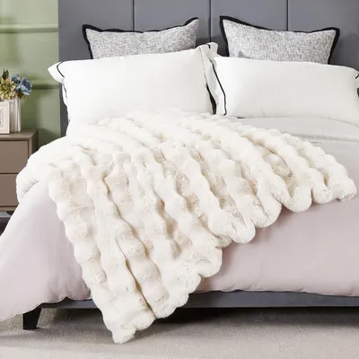 Productafbeelding van Fleece deken, imitatiebont, zacht, 127x150 cm, geschikt voor bank en bed