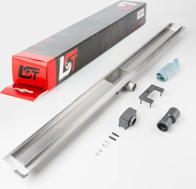 Produktbild von Duschrinne 1200 x 70 mm Duschablauf Bodenablauf Ablaufrinne mit Siphon Dichtband
