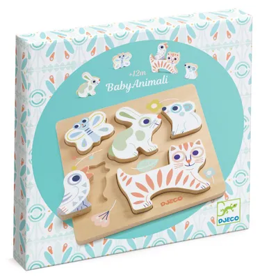 Produktbild von Holzpuzzle BabyAnimali von Djeco