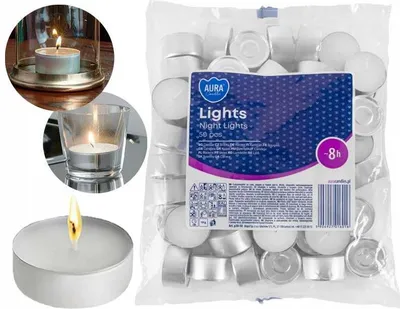 Zdjęcie produktu dla AURA Świece Lights Night 8h 50 szt. p30-50